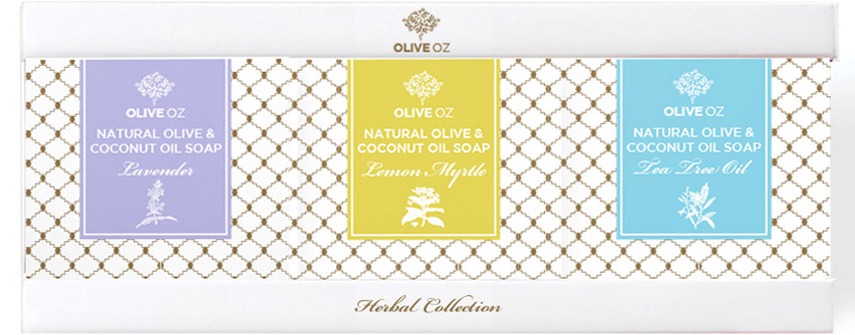 Olive Oz Herbal soap branding and packaging